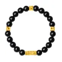 S925 silver Chinese style beaded bracelet jewelry obsidian men's bracelet gold-plated bracelet