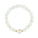 S925 sterling silver natural Hetian jade white crystal transfer beads bracelet for women high-end Valentine's Day gift