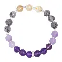 S925 silver amethyst black hair crystal beaded bracelet women's light luxury high-end crystal bracelet