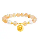 999 sterling silver little fat blessing yellow tower crystal white crystal transfer beads bracelet female exquisite high-end bracelet