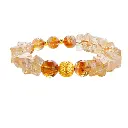 Pure silver 999 gold bead diamond yellow tower crystal beaded bracelet for women high-end bracelet Valentine's Day gift