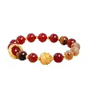 Pure silver 999 lotus red agate yellow tower crystal tiger eye stone bracelet women's high-end design 520 gift