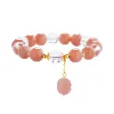 S925 sterling silver scarlet agate pixiu orange moonstone white crystal beaded bracelet for women Valentine's Day gift