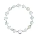 S925 sterling silver green hair crystal natural white crystal transfer beads bracelet ladies light luxury simple high-end jewelry