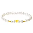 999 Pure Gold Bracelet Love Transfer Beads Natural Freshwater Pearl Accessories Bracelet Jewelry 520 Valentine's Day Gift