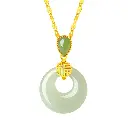 S925 sterling silver necklace natural Hetian jade peace buckle accessories new Chinese style autumn and winter high-end jewelry