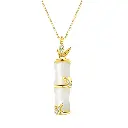 Hetian Jade Bamboo Pendant S925 Silver Bamboo Necklace Women's High-end Temperament Niche Jewelry Wholesale