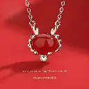 Hetian Jade Red Agate Dragon Pendant S925 Sterling Silver Necklace Chinese Zodiac Necklace High-end Jewelry