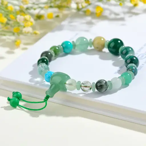 Double A grade pure natural 12mm green crystal bracelet (customizable)