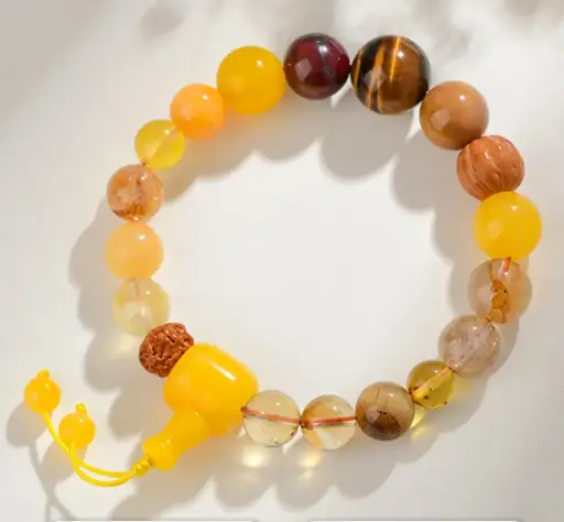 Double A grade pure natural 12mm yellow crystal bracelet (customizable)