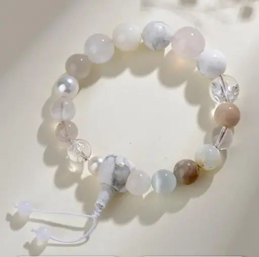 Double A grade pure natural 12mm white crystal bracelet (customizable)